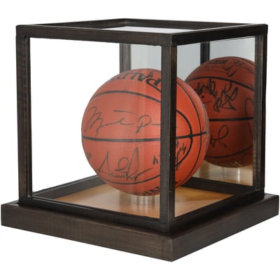1997-98 Chicago Bulls Autographed Fanatics Authentic Basketball with 14 Signatures & Game-Used Floor Display Case - BAS AG16022